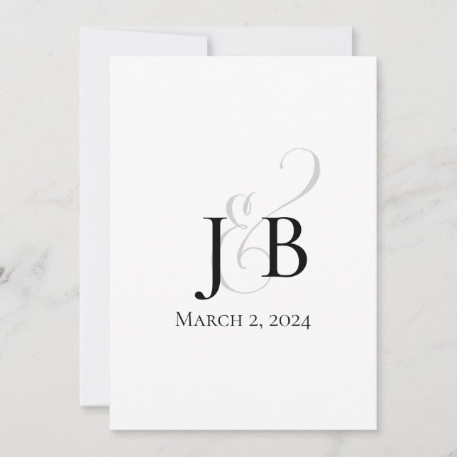 Simple Monogram Invitation (Front)
