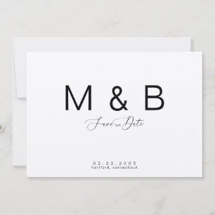 Simple Monogram Kraft Paper Wedding Save the Date