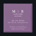Simple Monogram Lavender Wedding Save the Date Magnet<br><div class="desc">Contemporary Lavender Monogram Wedding Save the Date Magnet.</div>