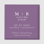 Simple Monogram Lavender Wedding Save the Date Magnet<br><div class="desc">Contemporary Lavender Monogram Wedding Save the Date Magnet.</div>