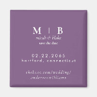 Simple Monogram Lavender Wedding Save the Date