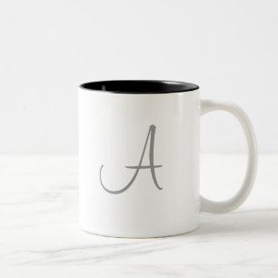 Simple Monogram Letter Initial Custom Personalised Two-Tone Coffee Mug