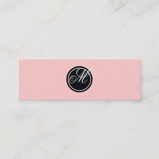Simple Monogram Mini Business Card (Front)