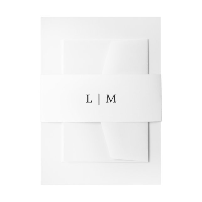Simple Monogram Minimal Elegant Wedding  Invitation Belly Band (Front Example)