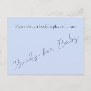 Simple Monogram Minimalist Beau Blue Book for Baby Postcard