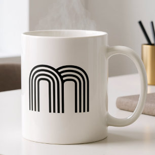 Simple Monogram Minimalist Modern Initial Black Coffee Mug