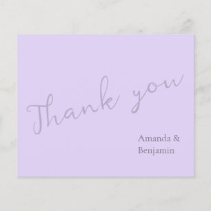 Simple Monogram Minimalist Pale Lavender Wedding