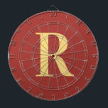 Simple Monogram Modern Dartboard<br><div class="desc">This is a simple, modern, personalised monogram design. This stylish design is in trending brown with stylish typography. It's perfect for a personalised gift or ideal as a new games room accessory for yourself. Simply add your initial letter by typing it into the personalise this text box. Check out the...</div>