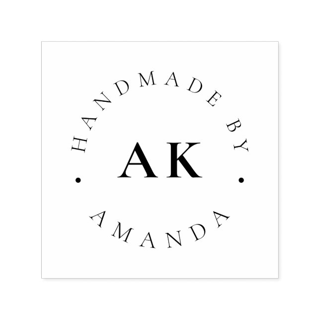 Simple Monogram Modern Minimalist Handmade Craft Self-inking Stamp (Design)