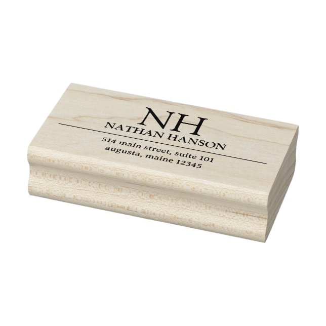 Simple Monogram Modern Rubber Stamp (Stamp)