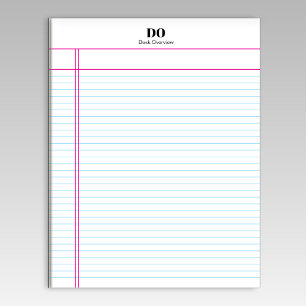 Simple Monogram Name Margin College Ruled Notepad