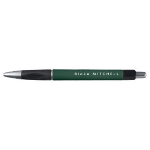 Simple Monogram Name Modern Dark Green