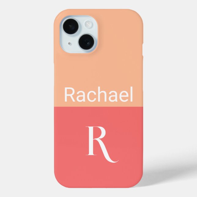 Simple Monogram Name Typography Case-Mate iPhone Case (Back)