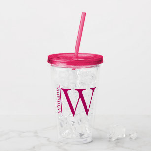 Simple Monogram Personalised Acrylic Tumbler