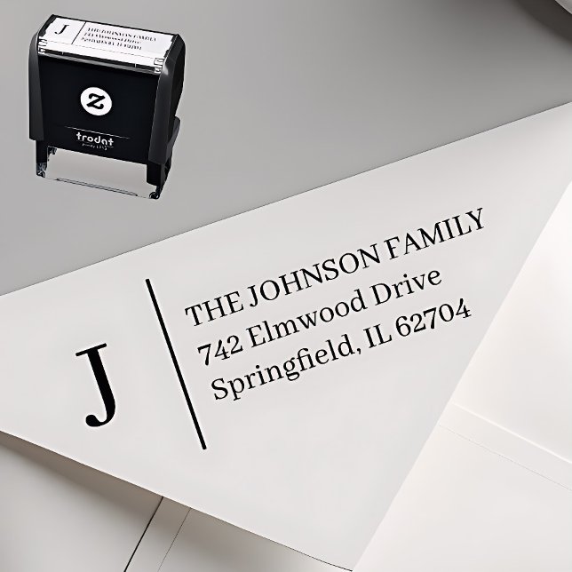 Simple Monogram Personalized Self-inking Stamp (Creator Uploaded)