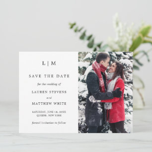 Simple Monogram Photo Elegant Wedding Save The Date