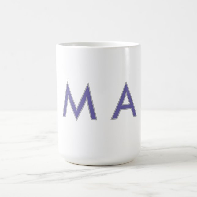 Simple monogram purple grey add your name modern p coffee mug (Center)