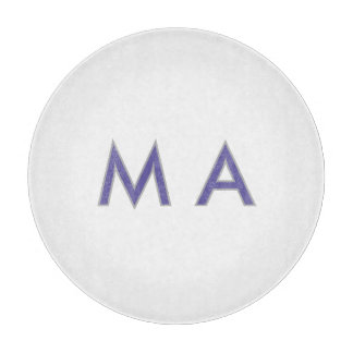 Simple monogram purple grey add your name modern p cutting board