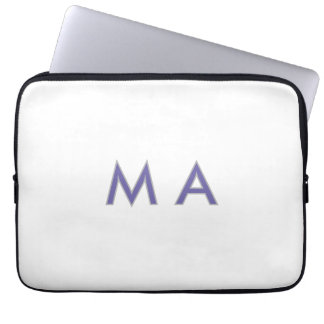 Simple monogram purple grey add your name modern p laptop sleeve
