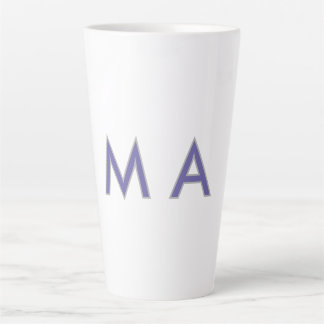 Simple monogram purple grey add your name modern p latte mug