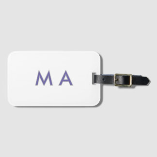 Simple monogram purple grey add your name modern p luggage tag