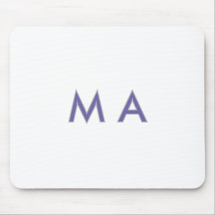 Simple monogram purple grey add your name modern p mouse mat