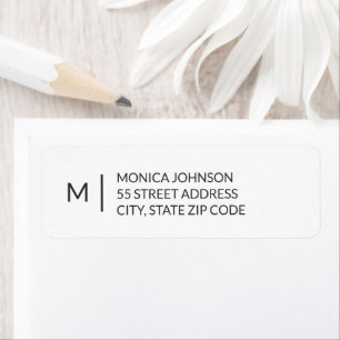 Simple Monogram Return Address Label