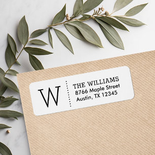 Simple Monogram Return Address Labels