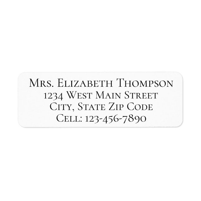 Simple Monogram Return Label (Front)