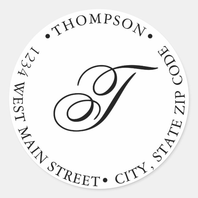 Simple Monogram Return Label (Front)