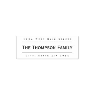 Simple Monogram Return Label Self-inking Stamp