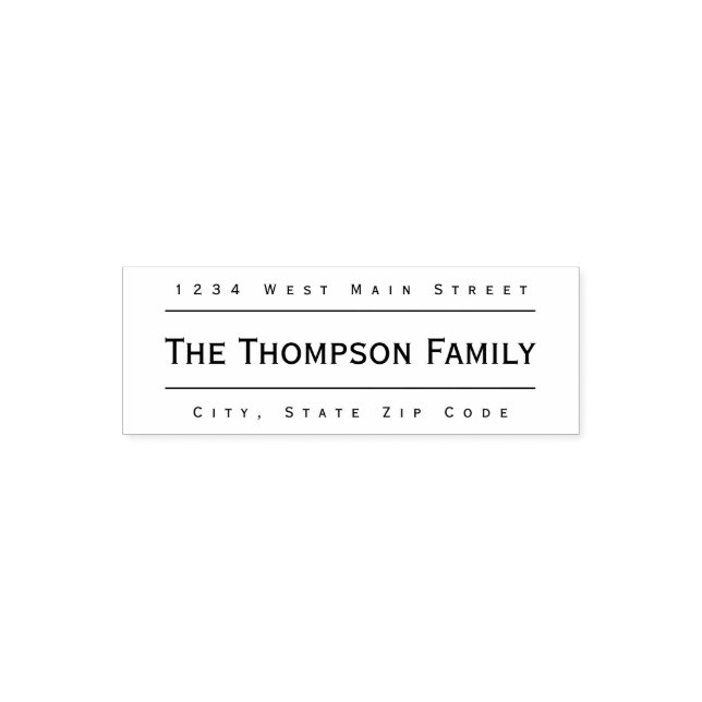 Simple Monogram Return Label Self-inking Stamp (Design)
