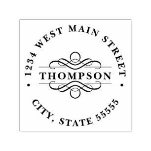 Simple Monogram Return Label Self-inking Stamp