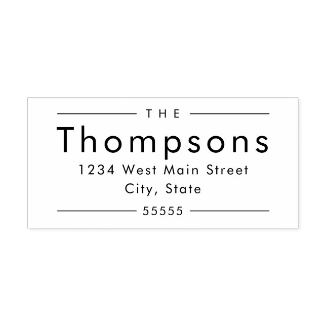 Simple Monogram Return Label Self-inking Stamp (Design)