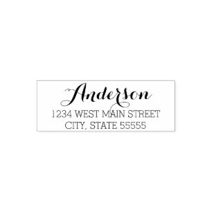 Simple Monogram Return Label Self-inking Stamp