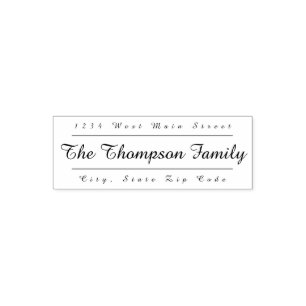 Simple Monogram Return Label Self-inking Stamp