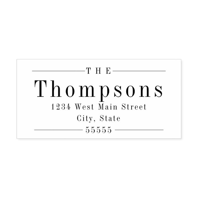 Simple Monogram Return Label Self-inking Stamp (Design)