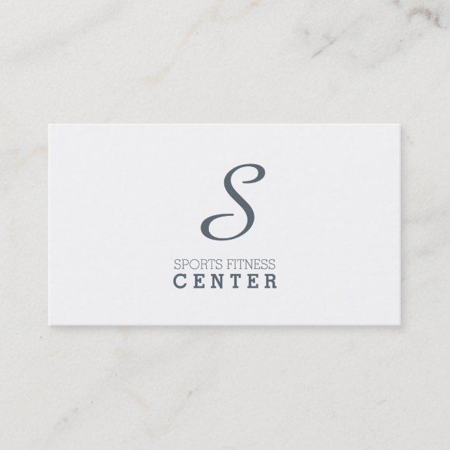 Simple Monogram (slate blue grey) Business Card (Front)