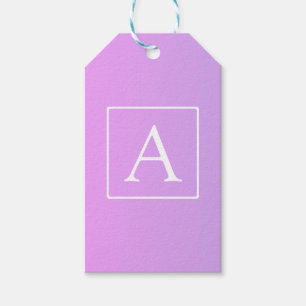 Simple Monogram   Subtle Pink/Purple Ombre Gift Tags
