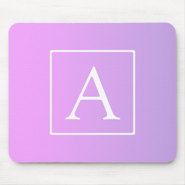 Simple Monogram | Subtle Pink/Purple Ombre Mouse Mat (Front)