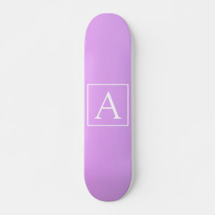 Simple Monogram Subtle Pink/Purple Ombre Skateboard