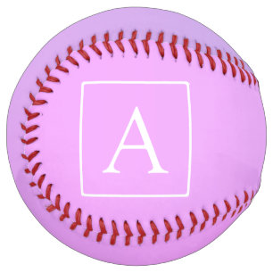 Simple Monogram   Subtle Pink/Purple Ombre Softball