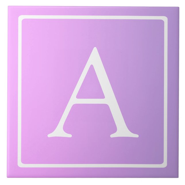 Simple Monogram | Subtle Pink/Purple Ombre Tile (Front)