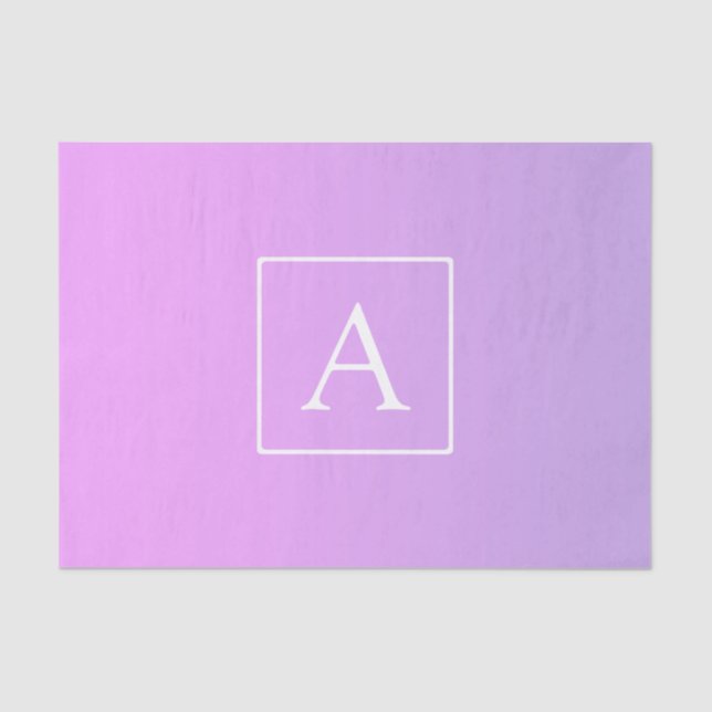 Simple Monogram | Subtle Pink/Purple Ombre Tissue Paper (Front)