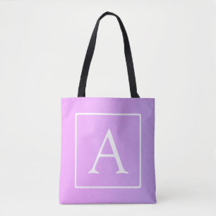 Simple Monogram   Subtle Pink/Purple Ombre Tote Bag