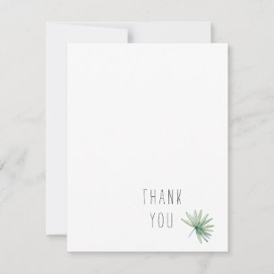 Simple Monogram Tropical Blank Thank You Card