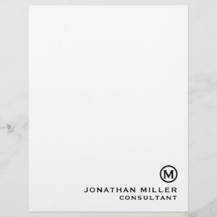 Simple Monogram Typographic Name Title Custom Letterhead