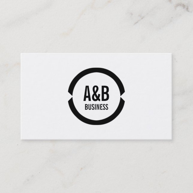 Simple Monogram Veterinary Dentist Business Card (Front)