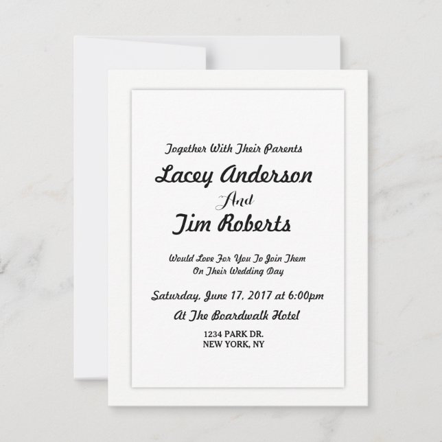 Simple Monogram Wedding Invitation (Front)