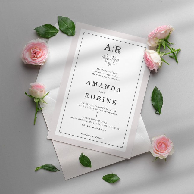 Simple Monogram Wedding Invitation (Creator Uploaded)